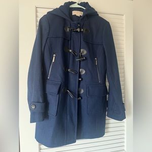 Michael Kors Navy, wool blend toggle coat. Excellent condition